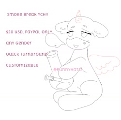 Size: 2024x2005 | Tagged: safe, artist:funnyhat12, derpibooru import, pony, bong, drug use, drugs, simple background, white background, ych example, your character here