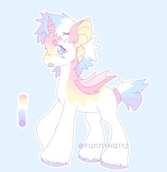 Size: 1654x1695 | Tagged: safe, artist:funnyhat12, derpibooru import, oc, oc only, alicorn, bat pony, bat pony alicorn, pony, adoptable, bat wings, female, horn, reference sheet, simple background, solo, wings