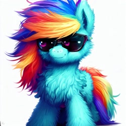 Size: 1024x1024 | Tagged: safe, derpibooru import, machine learning generated, rainbow dash, pegasus, female, mare, sunglasses