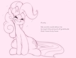 Size: 1956x1491 | Tagged: safe, artist:tamabel, derpibooru import, pinkie pie, earth pony, pony, female, monochrome, simple background, solo