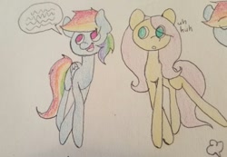 Size: 500x346 | Tagged: safe, artist:fluttersdoodles, derpibooru import, part of a set, fluttershy, rainbow dash, female, flutterdash, lesbian, shipping, talking