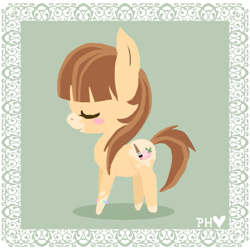 Size: 603x603 | Tagged: safe, artist:ne-chi, derpibooru import, oc, oc:pastel heart, pony, eyes closed, simple background, transparent background