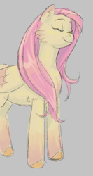 Size: 341x641 | Tagged: safe, artist:prunesart, derpibooru import, fluttershy, pegasus, eyes closed, solo