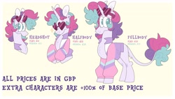 Size: 4096x2324 | Tagged: safe, artist:fizzlefer, derpibooru import, oc, oc only, oc:plain sailing, pony, clothes, glasses, jacket, price sheet, simple background, solo