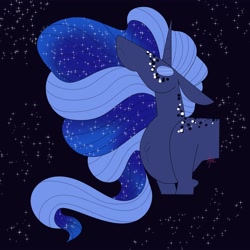 Size: 4000x4000 | Tagged: safe, artist:fizzlefer, derpibooru import, princess luna, alicorn, pony, gradient background, redesign, solo