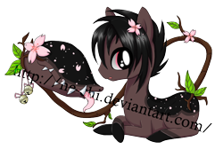 Size: 950x637 | Tagged: safe, artist:ne-chi, derpibooru import, oc, original species, plant pony, pony, eyes closed, plant, simple background, transparent background