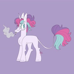 Size: 4096x4096 | Tagged: safe, artist:fizzlefer, derpibooru import, oc, oc only, oc:plain sailing, pony, unicorn, cigarette, simple background, smoking, solo