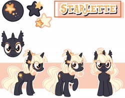 Size: 2048x1617 | Tagged: safe, artist:sleepyygh0st, derpibooru import, oc, oc only, oc:starlette, pony, gradient background, reference sheet, solo