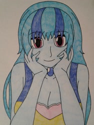 Size: 1536x2048 | Tagged: safe, artist:c_w, derpibooru import, sonata dusk, equestria girls, female, looking at you, solo, traditional art