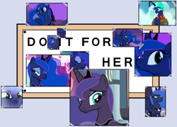 Size: 680x486 | Tagged: safe, artist:fluffyorbiter, derpibooru import, screencap, princess luna, do it for her, exploitable meme, meme, praise the moon