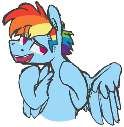 Size: 518x528 | Tagged: safe, artist:artflicker, derpibooru import, rainbow blitz, rainbow dash, pegasus, pony, bust, chest, male, no pupils, rule 63, sideburns, simple background, solo, stallion, white background