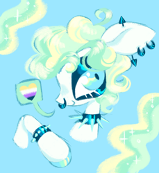 Size: 1280x1399 | Tagged: safe, artist:webkinzworldz, derpibooru import, vapor trail, pegasus, pony, alternate hairstyle, bracelet, choker, ear piercing, jewelry, makeup, mouthpiece, nonbinary, nonbinary pride flag, nose piercing, piercing, pride, pride flag, punk, solo, spiked choker, spiked wristband, wristband