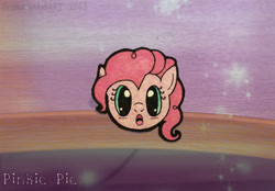 Size: 924x643 | Tagged: safe, artist:underwoodart, derpibooru import, pinkie pie, earth pony, craft, head only, looking at you, paperchild, papercraft, photo, traditional art, wow