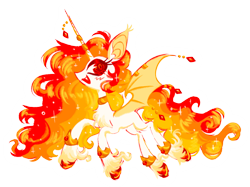 Size: 1280x955 | Tagged: safe, artist:webkinzworldz, derpibooru import, princess celestia, alicorn, bat pony, bat pony alicorn, pony, alternate design, bat ears, bat wings, horn, horn jewelry, jewelry, solo, unshorn fetlocks, wings