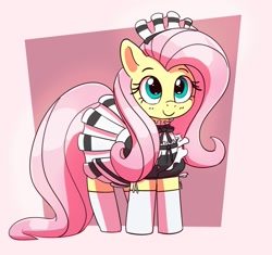 Size: 1873x1759 | Tagged: safe, artist:pabbley, derpibooru import, fluttershy, pegasus, pony, clothes, cute, female, fluttermaid, maid, mare, shyabetes, smiling, socks, solo