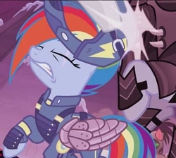 Size: 451x404 | Tagged: safe, derpibooru import, screencap, rainbow dash, alternate timeline, apocalypse dash, crystal war timeline