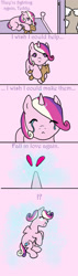 Size: 472x1654 | Tagged: safe, artist:mistylake, derpibooru import, princess cadance, alicorn, pony, unicorn, argument, ascension, comic, female, filly, filly cadance, foal, glowing, glowing eyes, unicorn cadance, younger