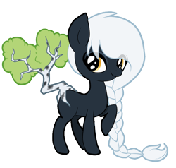 Size: 680x646 | Tagged: safe, artist:ne-chi, derpibooru import, oc, oc only, oc:shiro, earth pony, original species, pony, animated, augmented, augmented tail, earth pony oc, raised hoof, raised leg, simple background, solo, tail, transparent background, tree