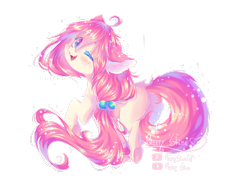 Size: 2828x2121 | Tagged: safe, artist:prettyshinegp, derpibooru import, oc, oc only, earth pony, pony, ear fluff, ears, earth pony oc, female, mare, one eye closed, raised hoof, raised leg, simple background, solo, transparent background, wink