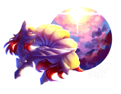 Size: 2777x2160 | Tagged: safe, artist:prettyshinegp, derpibooru import, pony, female, looking back, mare, ninetales, pokémon, ponified, simple background, species swap, transparent background, wings