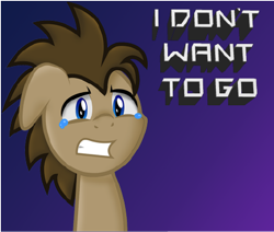 Size: 436x370 | Tagged: safe, artist:sarahstudios11, derpibooru import, doctor whooves, earth pony, pony, bust, crying, sad, shading, simple background, solo