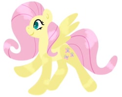 Size: 400x319 | Tagged: safe, artist:fluttershydaily, derpibooru import, fluttershy, inflatable pony, balloon pony, inflatable, simple background, smiling, white background