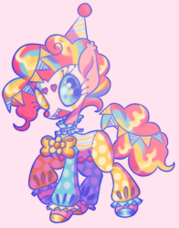 Size: 1139x1455 | Tagged: safe, artist:webkinzworldz, derpibooru import, pinkie pie, earth pony, pony, clown, clown makeup, clown nose, hat, heterochromia, party hat, red nose