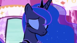 Size: 1280x720 | Tagged: safe, derpibooru import, screencap, princess luna, eyes closed