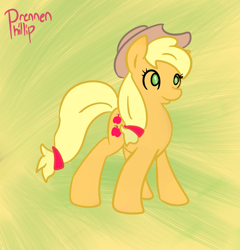 Size: 854x890 | Tagged: safe, artist:phillnana, derpibooru import, applejack, earth pony, pony, female, hat, mare, solo