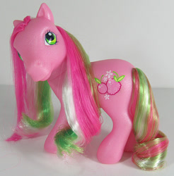 Size: 591x600 | Tagged: safe, derpibooru import, pony, g3, berries n cherries, curled mane, irl, photo, solo, toy