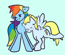 Size: 669x566 | Tagged: safe, artist:phillnana, derpibooru import, rainbow dash, oc, pegasus, pony, duo, female, mare, simple background