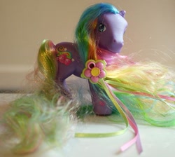 Size: 619x555 | Tagged: safe, derpibooru import, pony, g3, irl, long mane, long tail, photo, rainbowberry, solo, super long hair pony, tail, toy