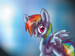 Size: 453x339 | Tagged: safe, artist:tami-kitten, derpibooru import, rainbow dash, pegasus, pony, female, looking at you, mare, solo, spread wings, wings