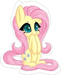 Size: 315x383 | Tagged: safe, artist:tami-kitten, derpibooru import, fluttershy, pegasus, pony, female, mare, raised leg, shy, simple background, solo, transparent background, wide eyes