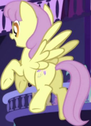 Size: 269x371 | Tagged: safe, derpibooru import, screencap, parasol, pegasus, pony, friendship is magic, background character, background pony, cropped, female, flying, mare, solo focus, spread wings, wings