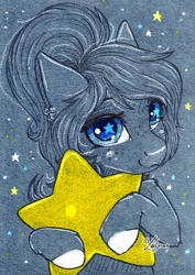 Size: 1240x1748 | Tagged: safe, artist:lailyren, derpibooru import, oc, oc only, oc:elizza, solo, stars