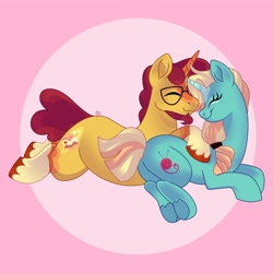 Size: 4000x4000 | Tagged: safe, artist:fizzlefer, derpibooru import, oc, oc only, pony, unicorn, butt, duo, eyes closed, female, glasses, male, mare, plot, shipping, stallion, straight