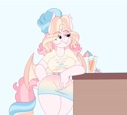 Size: 4042x3665 | Tagged: safe, artist:fizzlefer, derpibooru import, oc, oc only, oc:bitter glitter, anthro, bat pony, alcohol, cocktail, drink, glasses, simple background, solo