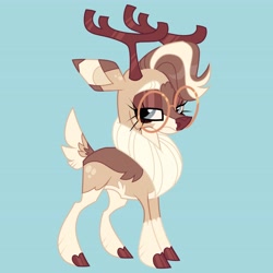 Size: 4096x4096 | Tagged: safe, artist:fizzlefer, derpibooru import, oc, oc only, deer, reindeer, female, glasses, simple background, solo