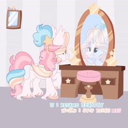 Size: 4096x4096 | Tagged: safe, artist:fizzlefer, derpibooru import, oc, oc only, oc:bitter glitter, bat pony, pony, glasses, mirror, solo