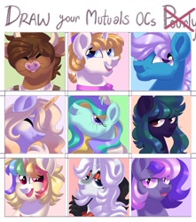 Size: 1059x1200 | Tagged: safe, artist:fizzlefer, derpibooru import, oc, oc only, bat pony, cow, cow pony, earth pony, pegasus, pony, unicorn, group