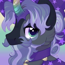 Size: 4000x4000 | Tagged: safe, artist:fizzlefer, derpibooru import, oc, oc only, pony, unicorn, bust, gradient background, solo