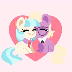 Size: 4096x4096 | Tagged: safe, artist:fizzlefer, derpibooru import, coco pommel, grace manewitz, earth pony, pony, cocomanewitz, duo, kissing