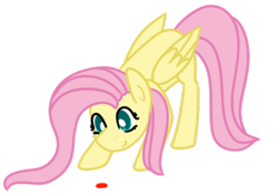 Size: 400x283 | Tagged: safe, artist:fluttershydaily, derpibooru import, fluttershy, pegasus, pony, behaving like a cat, face down ass up, laser pointer, simple background, smiling, transparent background