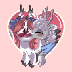 Size: 3500x3500 | Tagged: safe, artist:fizzlefer, derpibooru import, oc, oc only, alicorn, earth pony, pony, duo, kissing, simple background