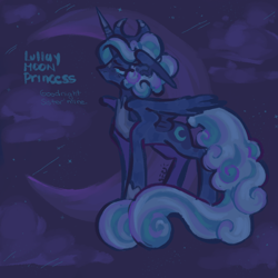 Size: 2000x2000 | Tagged: safe, artist:sillyfillies, derpibooru import, princess luna, alicorn, banishment, dialogue, moon, solo