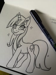 Size: 1536x2048 | Tagged: safe, artist:art_alanis, derpibooru import, sweetcream scoops, pony, unicorn, solo, traditional art