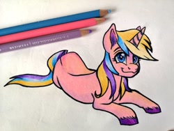 Size: 1024x768 | Tagged: safe, artist:art_alanis, derpibooru import, holly dash, pony, unicorn, solo, traditional art