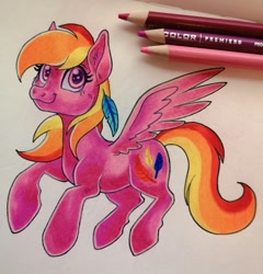 Size: 983x1024 | Tagged: safe, artist:art_alanis, derpibooru import, feathermay, pony, solo, traditional art