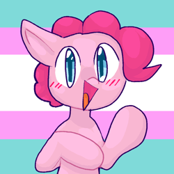 Size: 1000x1000 | Tagged: safe, artist:generalconceptofacat, derpibooru import, pinkie pie, pride, pride flag, solo, transgender pride flag